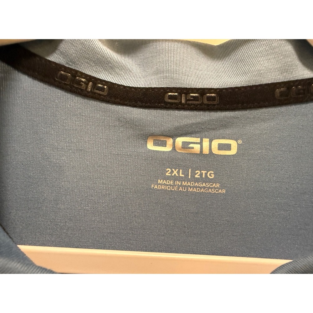 OGIO Womens 2XL Light Blue Short Sleeve Performance Polo Shirt Hidden Placket - Picture 5 of 5